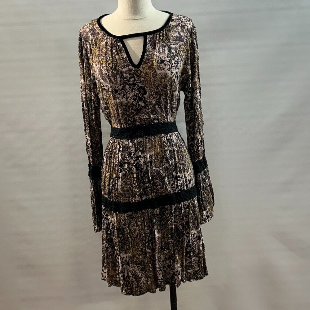 Knox Rose paisley long-sleeve mini dress Size Large